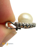 14K White Gold 2.79ct Pearl and 0.09ctw Diamond Dangle Enhancer Pendant