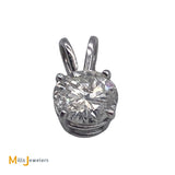 14K White Gold GIA-Certified 1.30ct Round Brilliant Diamond Pendant