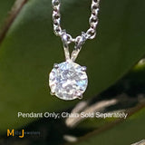 14K White Gold GIA-Certified 1.30ct Round Brilliant Diamond Pendant