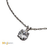 14K White Gold 1.63ct GIA-Certified Round Brilliant Diamond Pendant Necklace