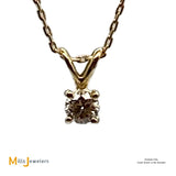14K Yellow Gold 0.18ct Round Brilliant Diamond Solitaire Slide Pendant