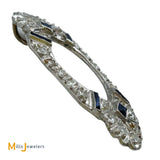 Vintage Platinum Art Deco 0.72ctw Diamond and Synthetic Sapphire Slide Pendant