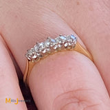 18K Yellow Gold 0.29ctw Round Brilliant Diamond Band Ring Size 5.5