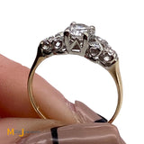 14K Yellow and White Gold 0.66ctw Diamond Engagement Wedding Ring Size 5.5