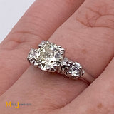 14Kwg GIA-Certified 1.17ct Old European Brilliant Cut Diamond Ring Size 6.75