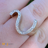 18K White Gold 0.16ctw Diamond Cocktail Swirl Ring Size 5.5