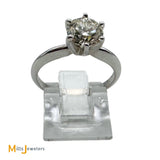 14K White Gold GIA 1.41ct VS2/L Solitaire Diamond Ring Size 7