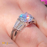 Platinum 1.89ct GIA Round Brilliant D Color VS1 Diamond Bridal Set Size 8.25