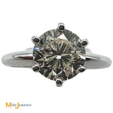14K White Gold GIA 1.41ct VS2/L Solitaire Diamond Ring Size 7