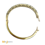 14K Yellow Gold 3.80ctw Round Brilliant Diamond 0.44ctw Ruby Bangle Bracelet