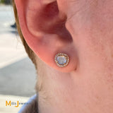 14K Rose Gold 0.35ctw Diamond Slice and Round Brilliant Diamond Stud Earrings