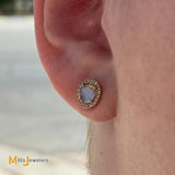 14K Rose Gold 0.35ctw Diamond Slice and Round Brilliant Diamond Stud Earrings