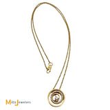 14K Yellow Gold 0.21ctw Diamond Layered Circle Slide Pendant Necklace