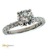 14K White Gold GIA Certified 1.21ct Round Brilliant Diamond Solitaire Engagement Ring Size 5