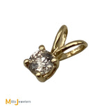 14K Yellow Gold 0.18ct Round Brilliant Diamond Solitaire Slide Pendant