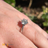 14K White Gold GIA 1.41ct VS2/L Solitaire Diamond Ring Size 7