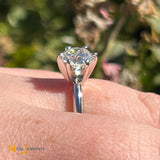 14K White Gold GIA 1.41ct VS2/L Solitaire Diamond Ring Size 7