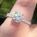 14K White Gold GIA Certified 1.21ct Round Brilliant Diamond Solitaire Engagement Ring Size 5