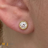 14KYG 1.05ctw Round Brilliant GIA-Certified SI2/E SI2/F Diamond Stud Earrings