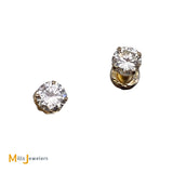 14K Yellow Gold 1.20ctw Round Brilliant Natural Diamond Stud Earrings