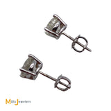 14K White Gold 1.70ctw Natural Diamond Stud Screw Back Earrings