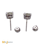 14K White Gold 1.70ctw Natural Diamond Stud Screw Back Earrings