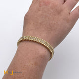 14K Yellow Gold Double Row 1.95ctw 130 Diamond Tennis-Style Bracelet