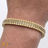 14K Yellow Gold Double Row 1.95ctw 130 Diamond Tennis-Style Bracelet