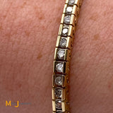 14K Yellow Gold 1.89ctw Round Brilliant Diamond Tennis Bracelet