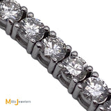 14K White Gold 9.02ctw Natural Round Brilliant Diamond Tennis Bracelet