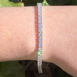 14K White Gold 9.02ctw Natural Round Brilliant Diamond Tennis Bracelet