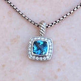 David Yurman Petite Albion 1.83ct Topaz 0.17cts Diamond Pendant Necklace