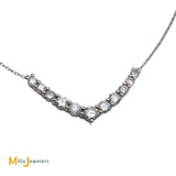 14K White Gold 0.90ctw Diamond V Necklace
