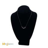 14K White Gold 0.90ctw Diamond V Necklace
