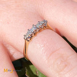 18K Yellow Gold 0.29ctw Round Brilliant Diamond Band Ring Size 5.5