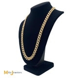 10K Yellow Gold 21.84ctw Diamond 11mm Cuban Link Chain Necklace 24 Inch