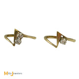 14K Yellow Gold 0.41ctw Round Brilliant Diamond Zig Zag Puzzle Ring Set Size 5