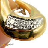 Signed UGEM 18K Two-tone Gold 0.12ctw Diamond Geometric Earrings