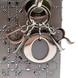 Dior Mini Lady Dior Gray Strass Satin Cannage Crossbody Bag