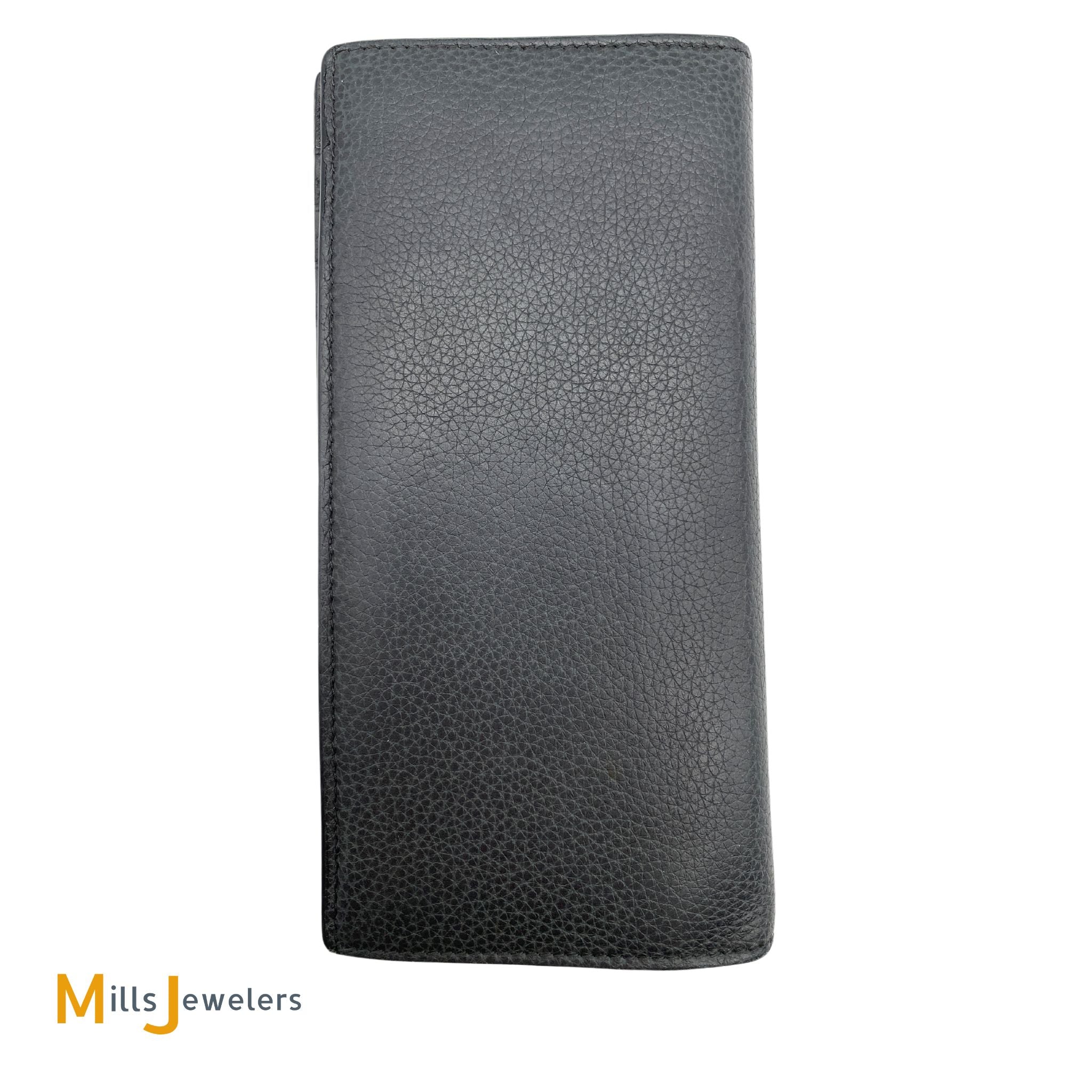 Dior Homme Black Grained Calfskin Leather 16-Card Vertical Bifold