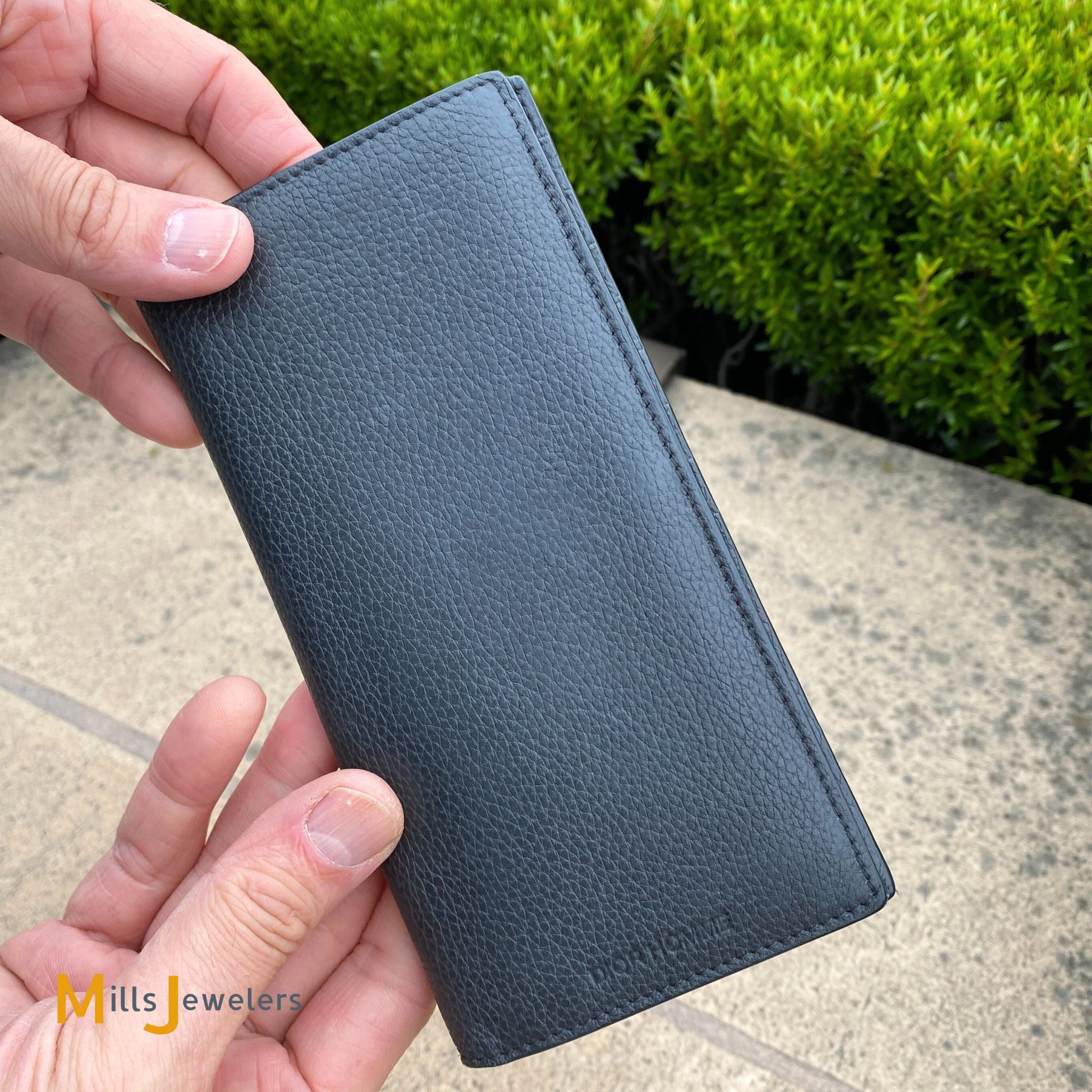 Dior Homme Black Grained Calfskin Leather 16-Card Vertical Bifold