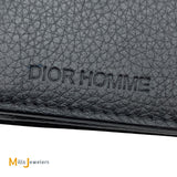 Dior Homme Black Grained Calfskin Leather 16-Card Vertical Bifold Wallet 2016