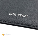 Dior Homme Black Grained Calfskin Leather 16-Card Vertical Bifold Wallet 2016