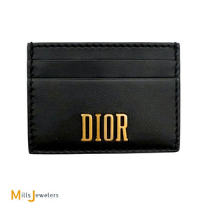 Christian Dior Calfskin Leather D-Fence Black Card Holder