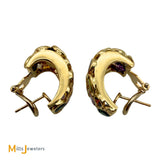 14k Yellow Gold Multicolor Gemstone Huggie Hoop Earrings