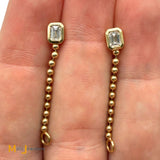 EFFY 14K Yellow Gold 0.49ctw Lab Grown Diamond Post Bead Dangle Earrings