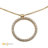 Effy 14KY Gold 0.21ctw Round Brilliant Diamond Circle Pendant Chain Necklace