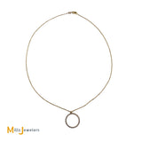 Effy 14KY Gold 0.21ctw Round Brilliant Diamond Circle Pendant Chain Necklace