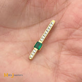 18K Yellow Gold 0.38ct Emerald 0.22ctw Diamond Slide Pendant