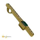 18K Yellow Gold 0.38ct Emerald 0.22ctw Diamond Slide Pendant